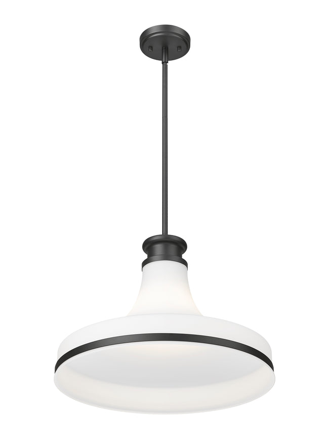 831P18-MB - Reznor 1 Light 18" Pendant - Matte Black