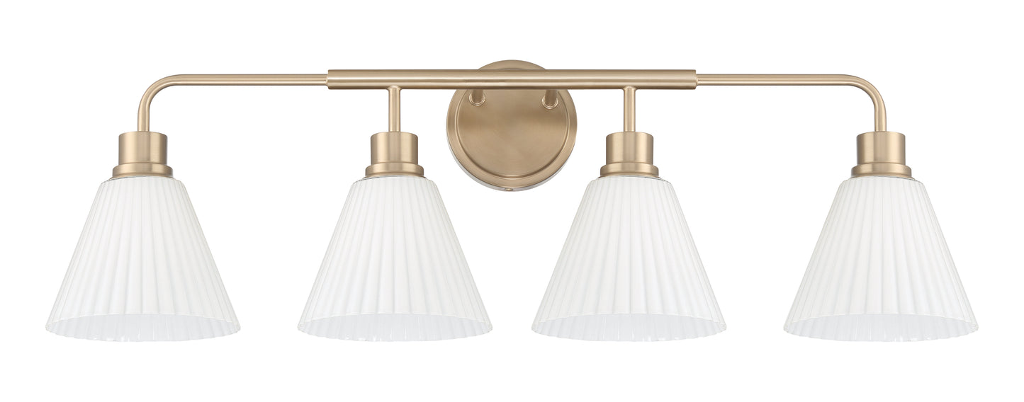62304-CPZ - Pleated II 4 Light 34" Wide Vanity Light - Premium Bronze