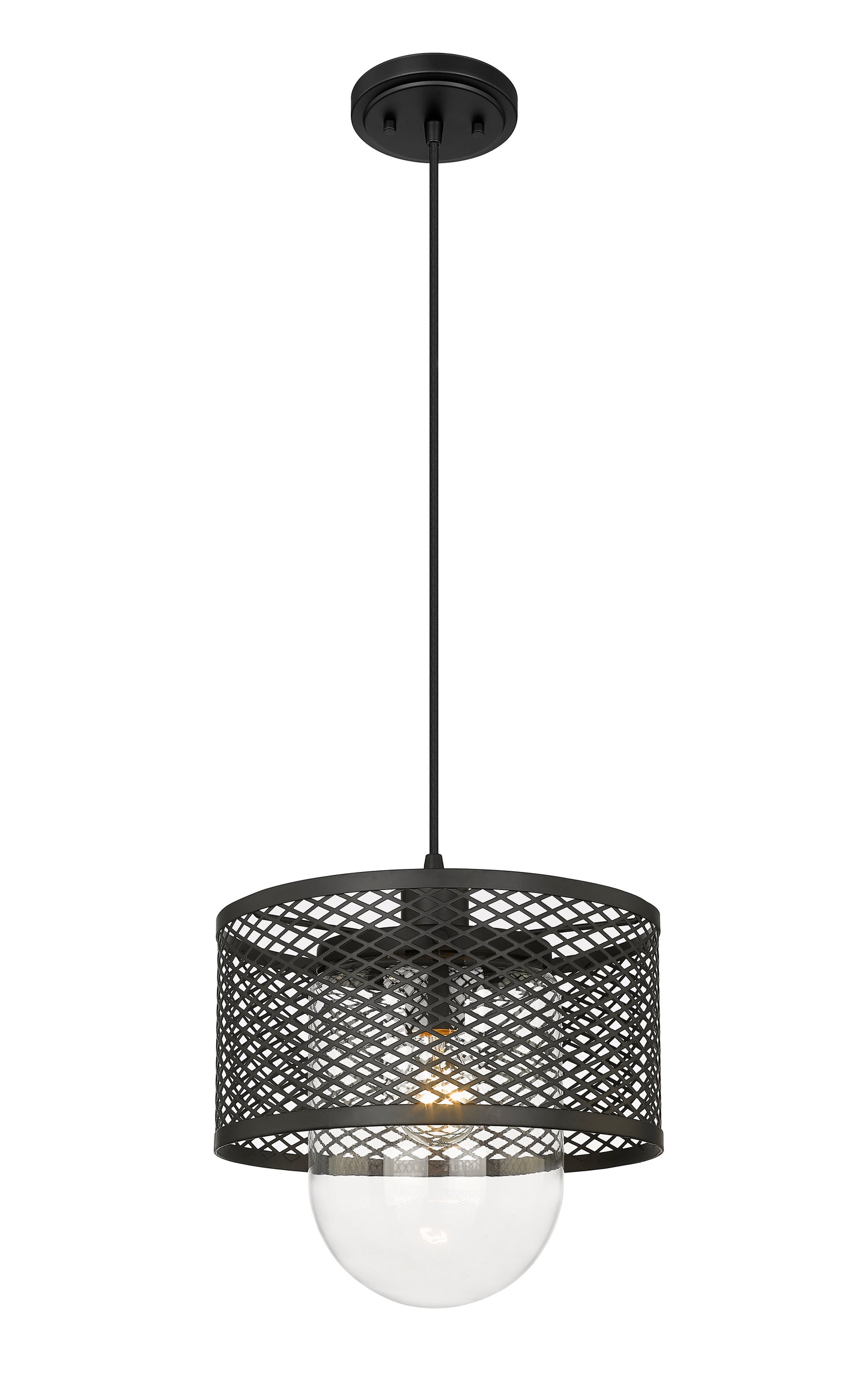 3037P11-MB - Kipton 1 Light 11" Pendant - Matte Black