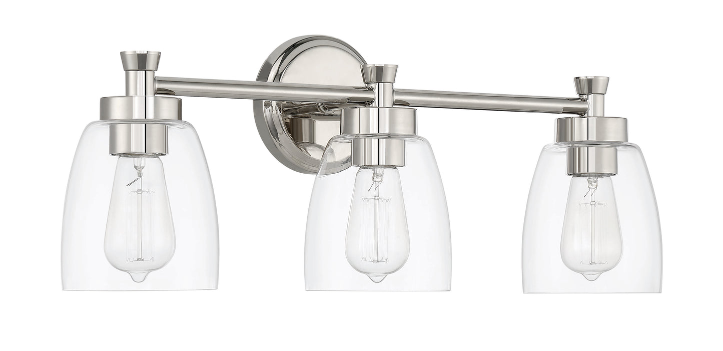 12724PLN3 - Henning 3 Light 24" Wide Vanity Light - Polished Nickel