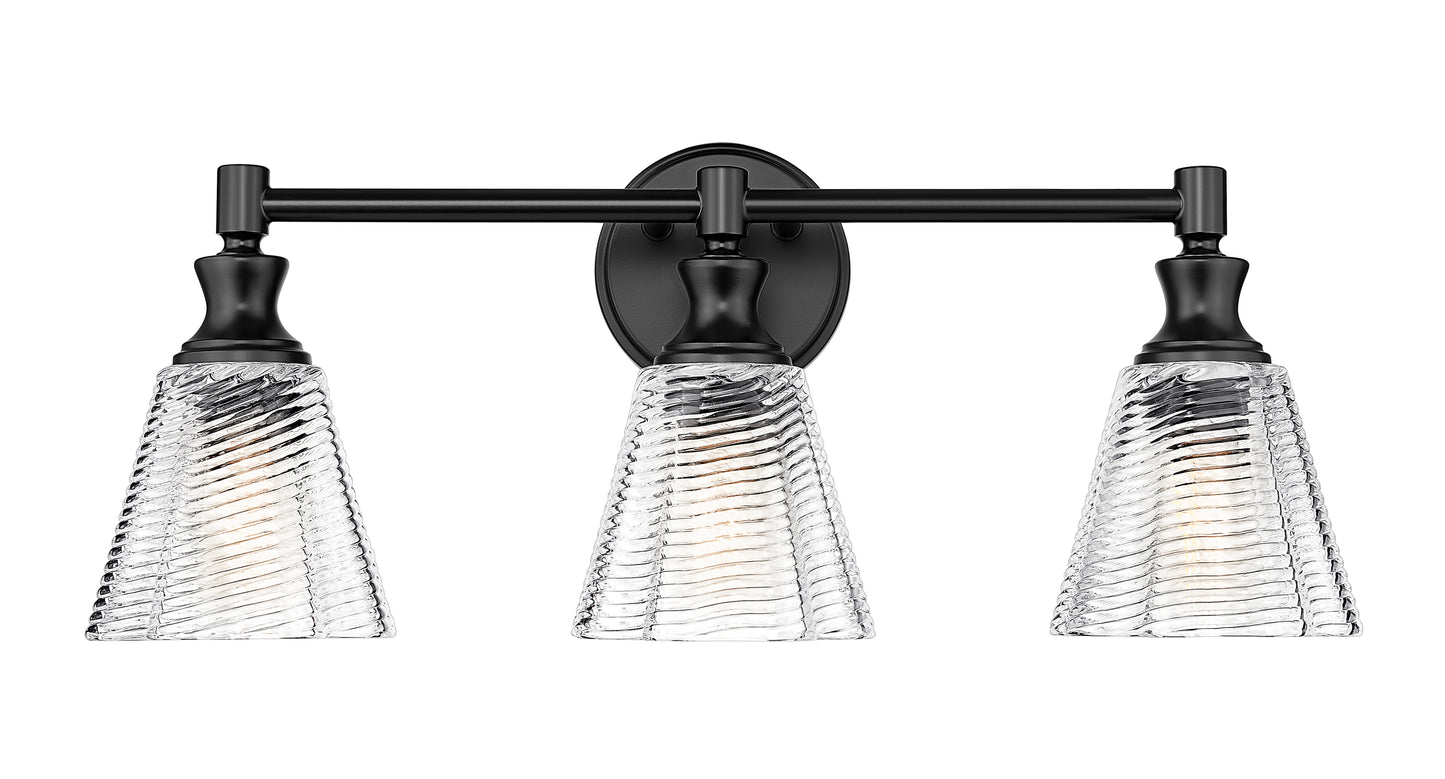 7704-3V-MB - Auden 3 Light 24" Vanity - Matte Black
