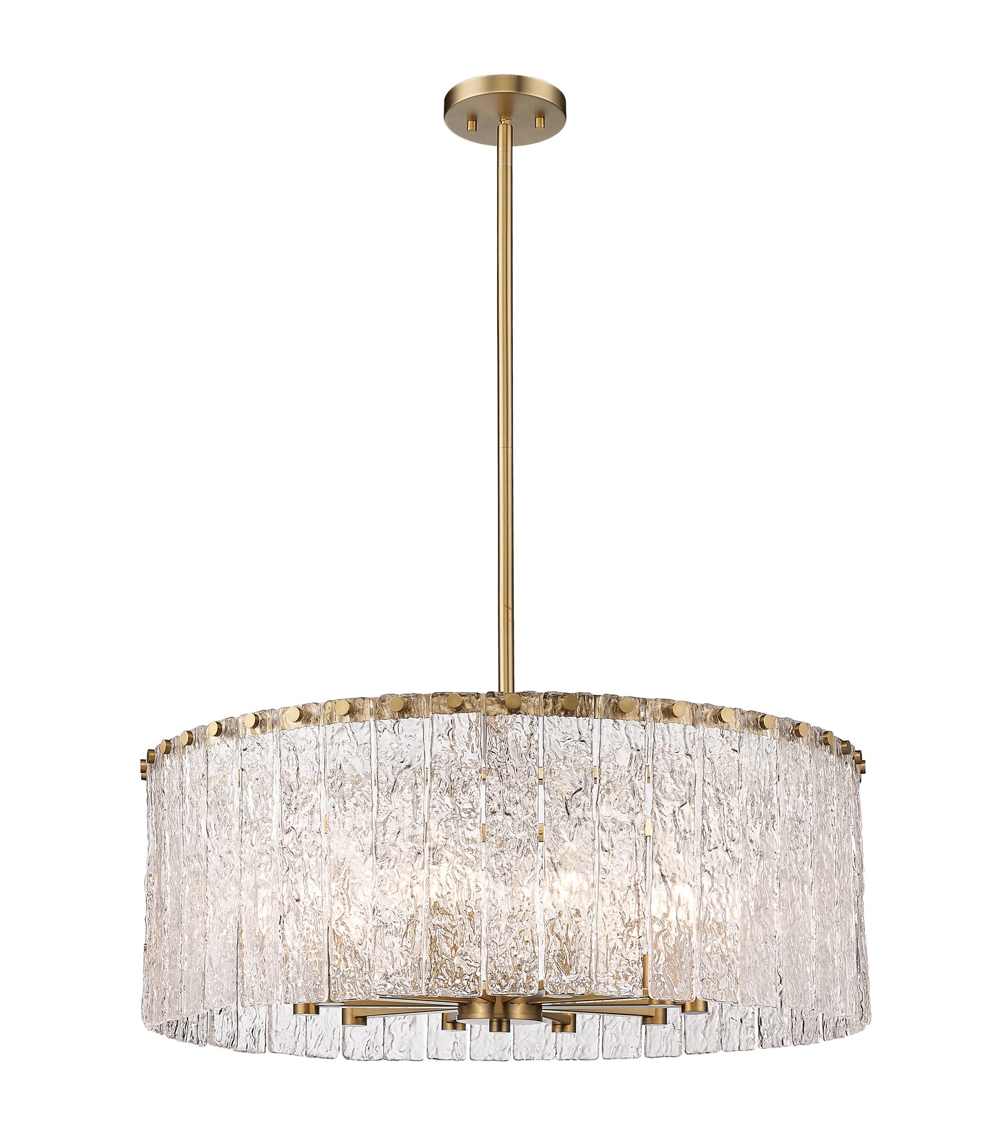 1943P26-MGLD - Glacier 10 Light 27" Chandelier - Modern Gold