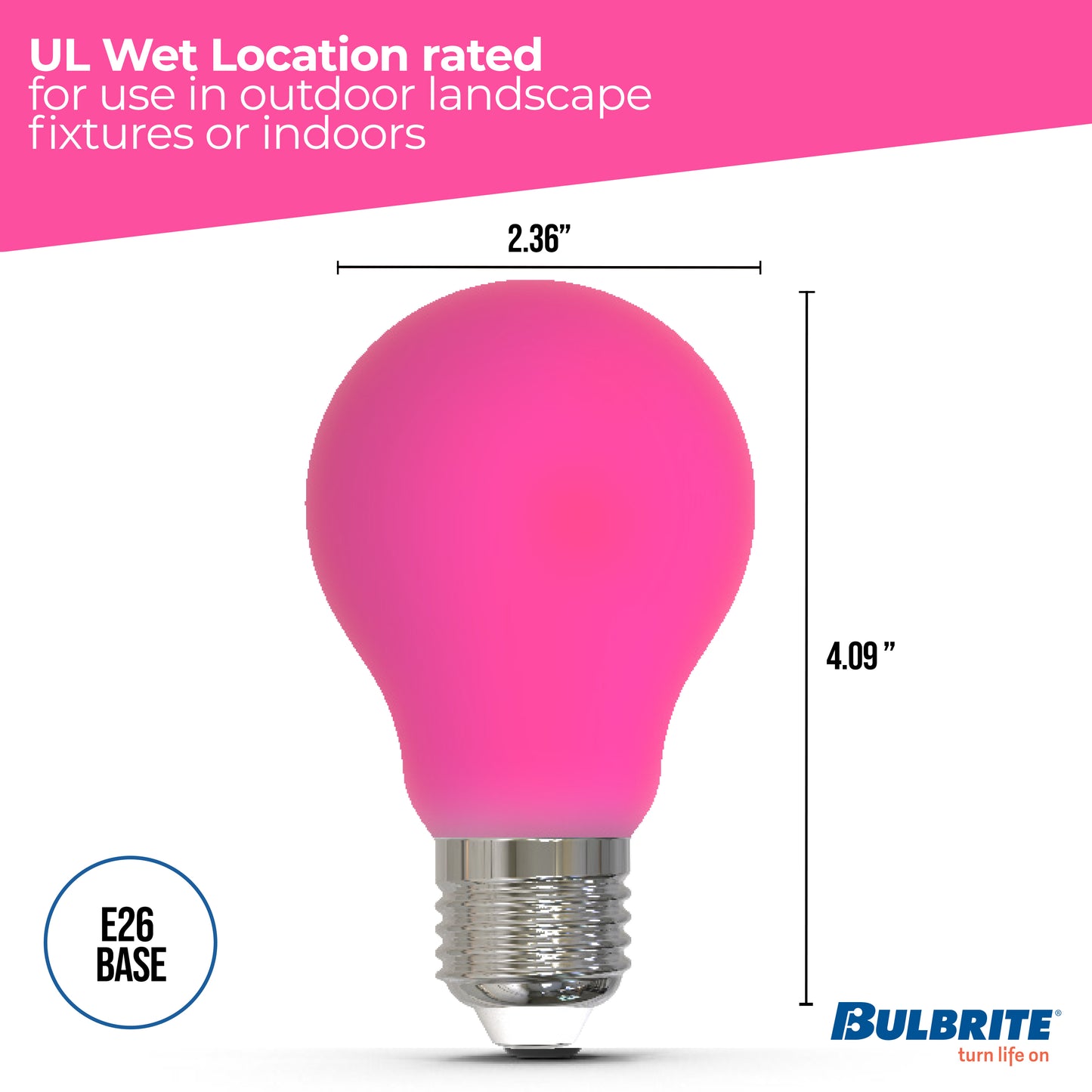 776110 - Filaments Dimmable Ceramic Pink A19 LED Light Bulb - 4.5 Watt - 10 Pack