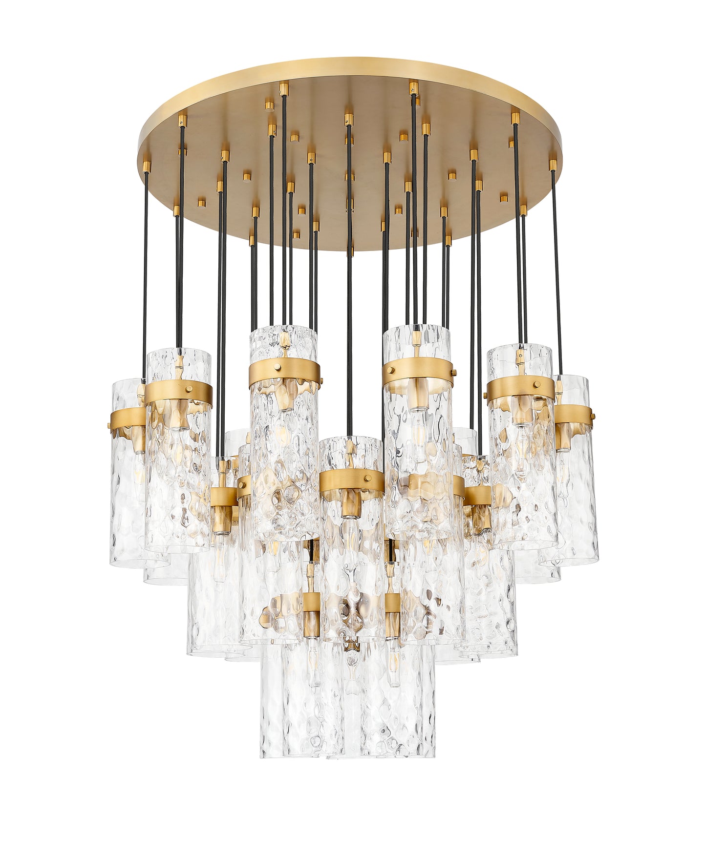 7002P5-27R-RB - Fontaine 27 Light 40" Chandelier - Rubbed Brass