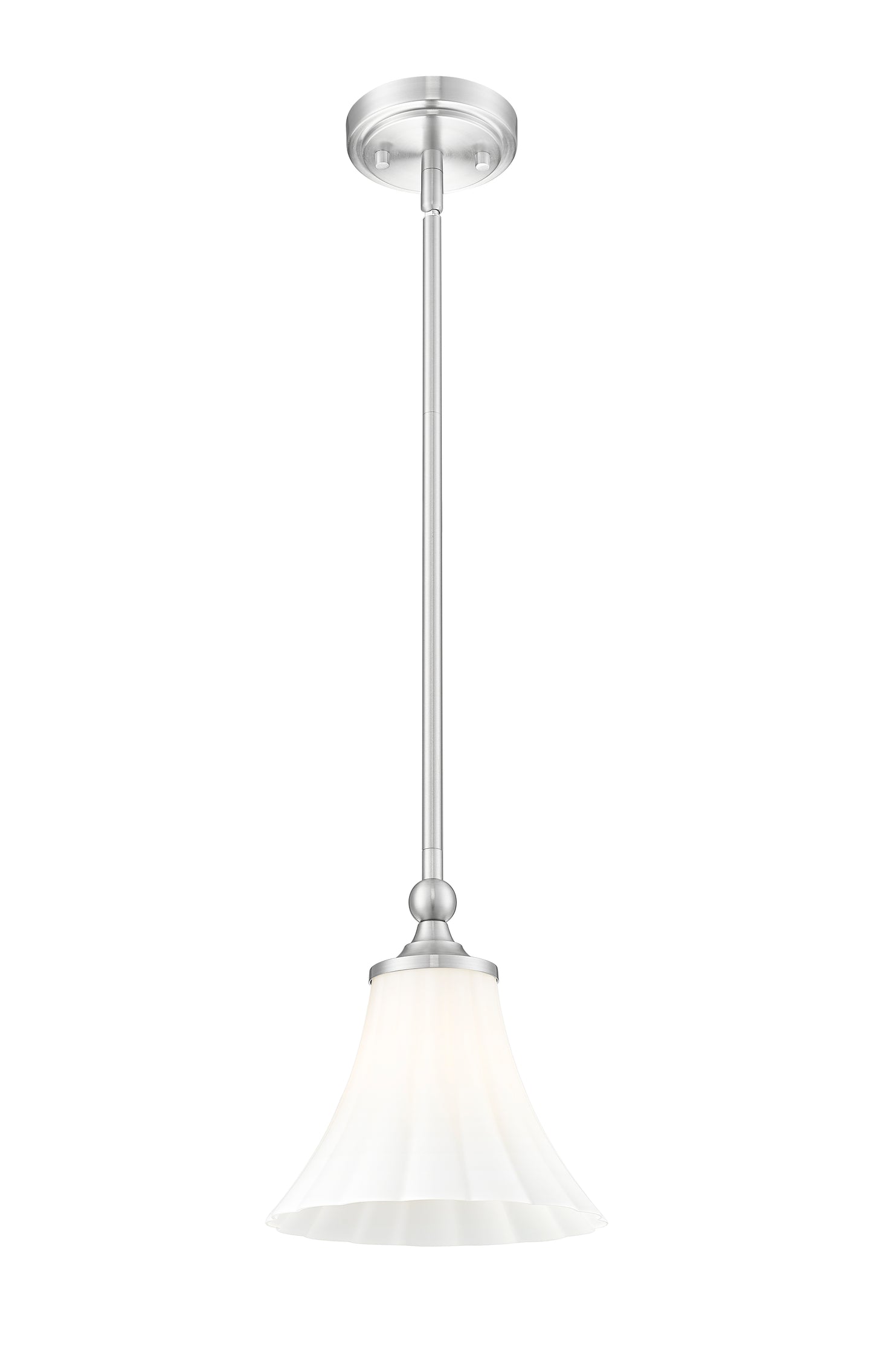 1958P8-BN - Fleur 1 Light 8" Pendant - Brushed Nickel