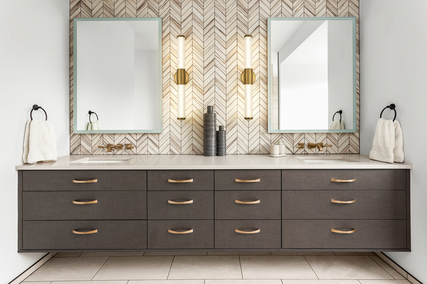 1020-25W-MGLD-LED - Warwick 1 Light 25" Vanity - Modern Gold