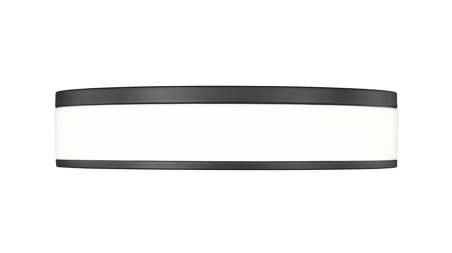 1012F16-MB-LED - Ballord 1 Light Flush 16" Mount - Matte Black