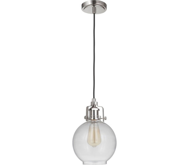 P832PLN1-C - State House 1 Light 7.75" Wide Mini Pendant - Polished Nickel