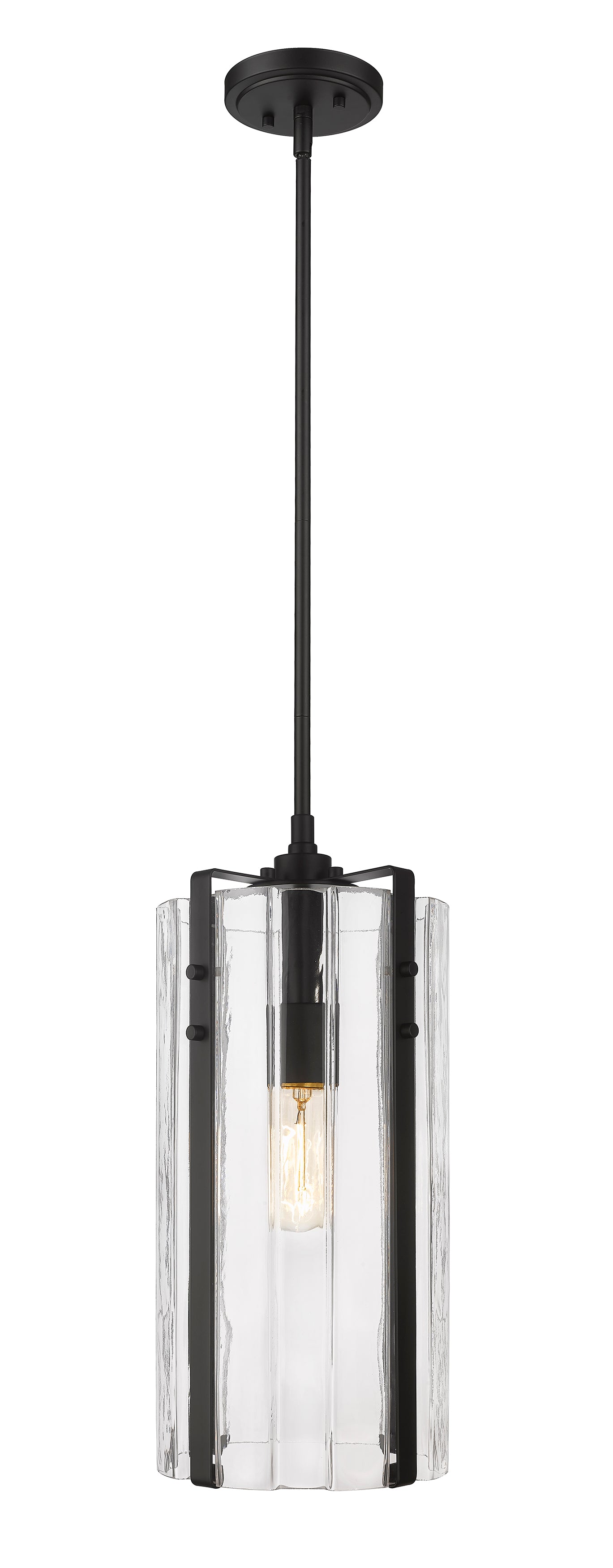 3036P8-MB - Alverton 1 Light 8" Pendant - Matte Black