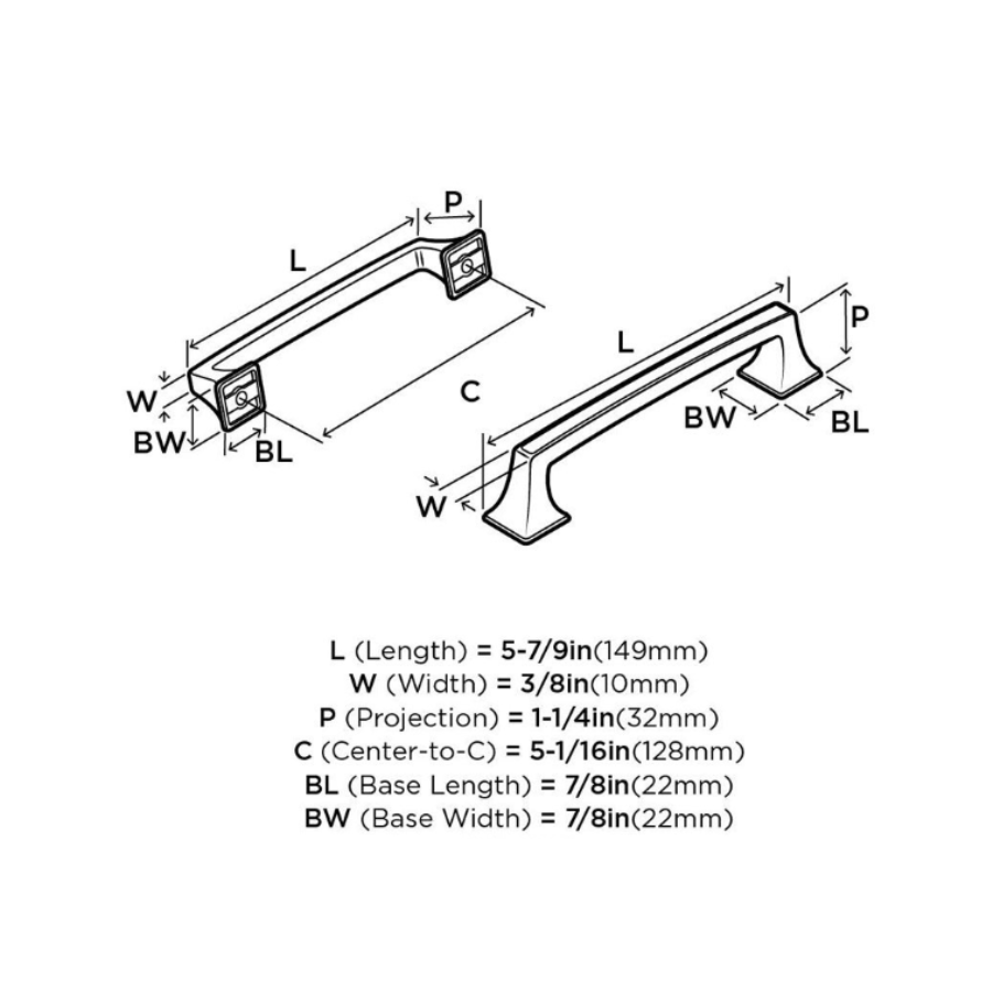 BP53529BBR-10PACK - Mulholland - 5" Center-to-Center - Cabinet Pull - Black Bronze