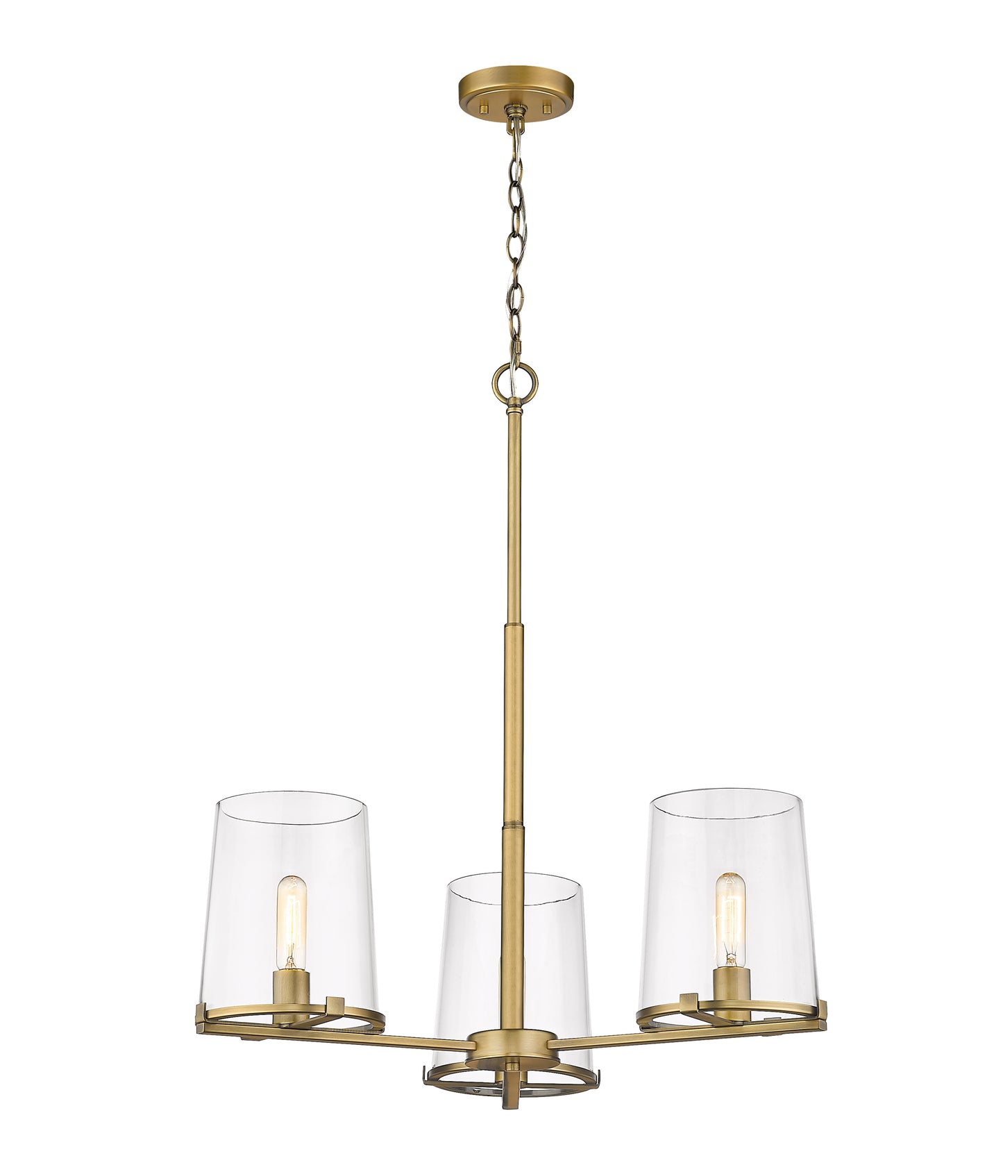 3032-3RB - Callista 3 Light 28" Chandelier - Rubbed Brass