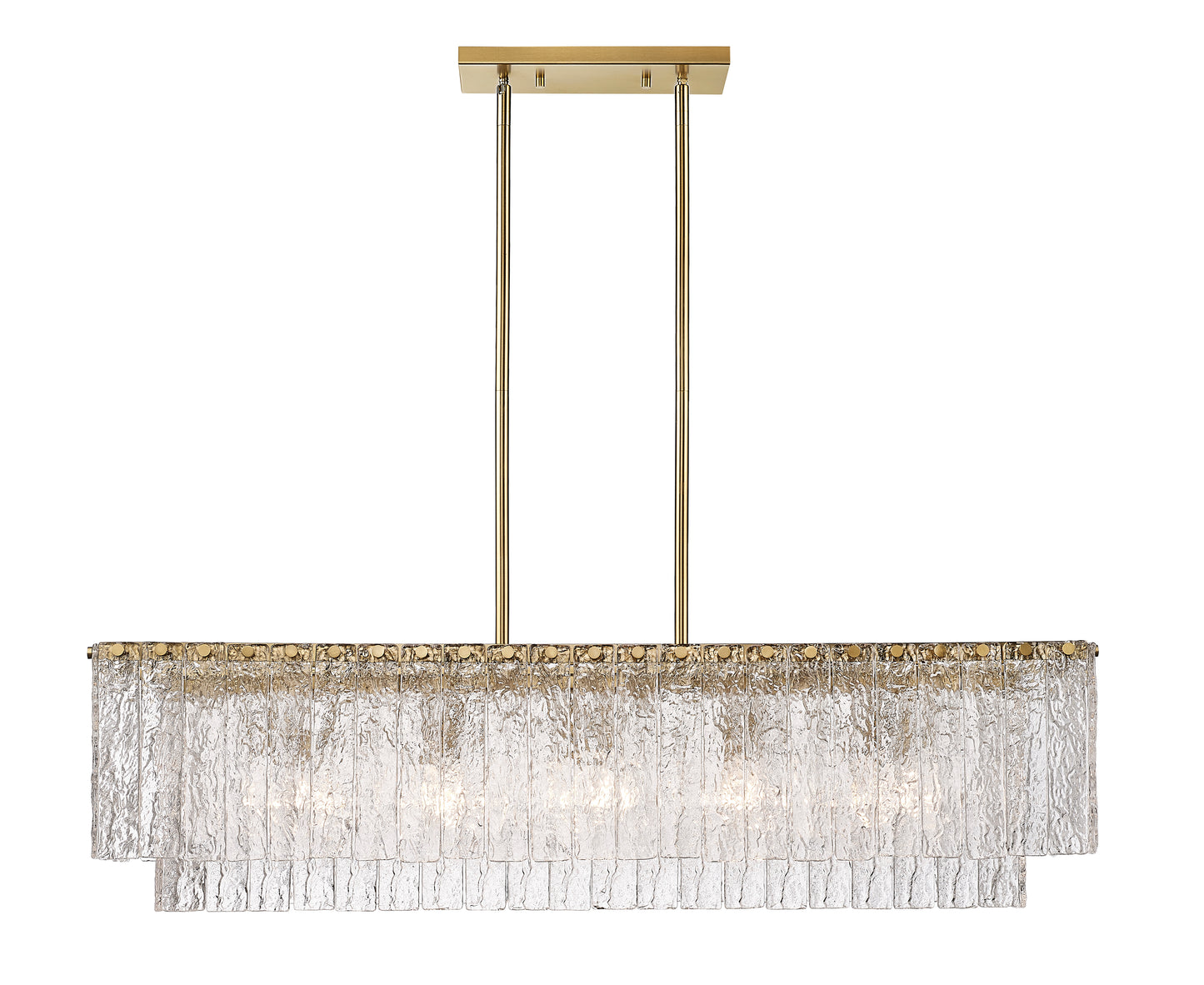 1943-42L-MGLD - Glacier 5 Light Linear 43" Chandelier - Modern Gold