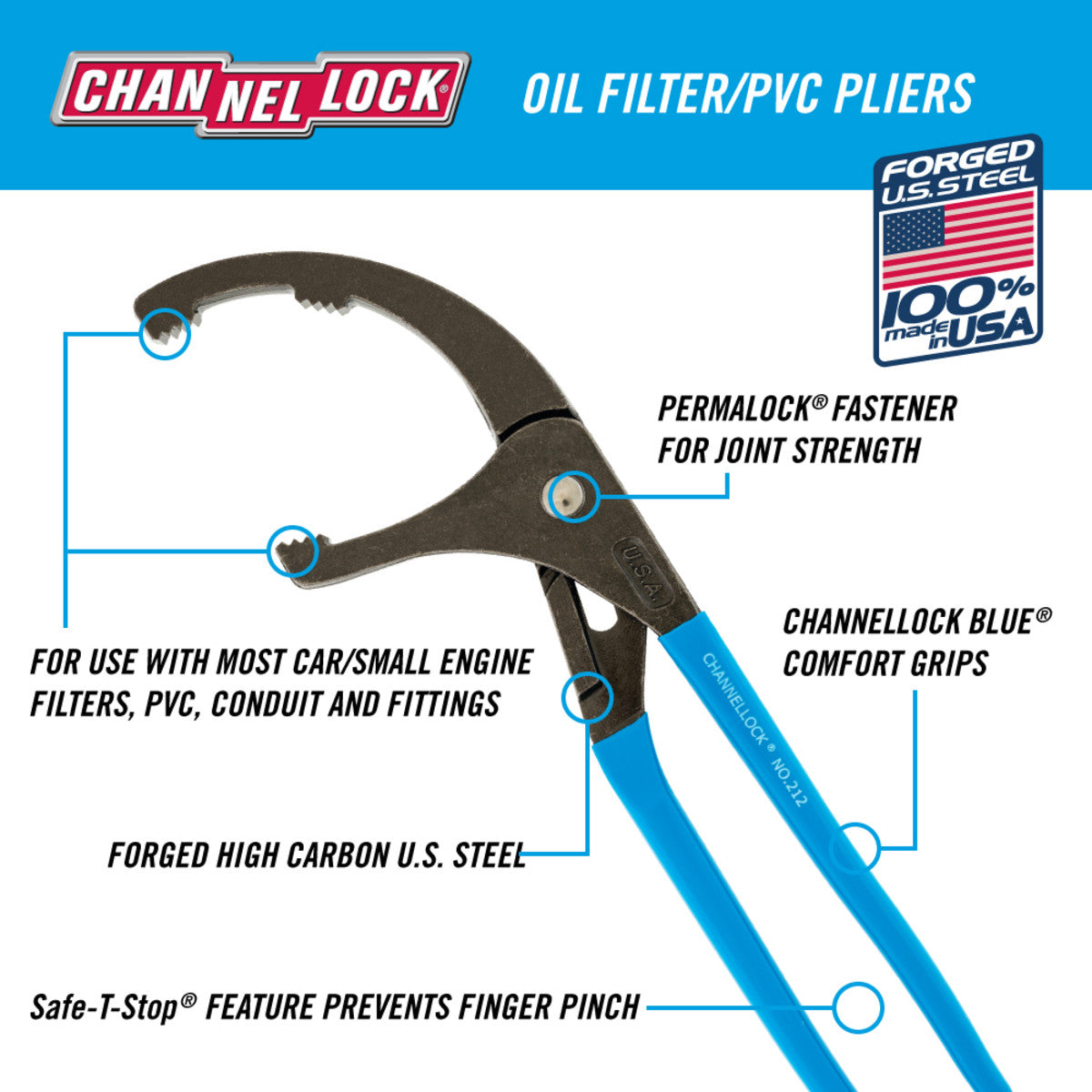 212 - 12" Oil Filter / PVC Pliers