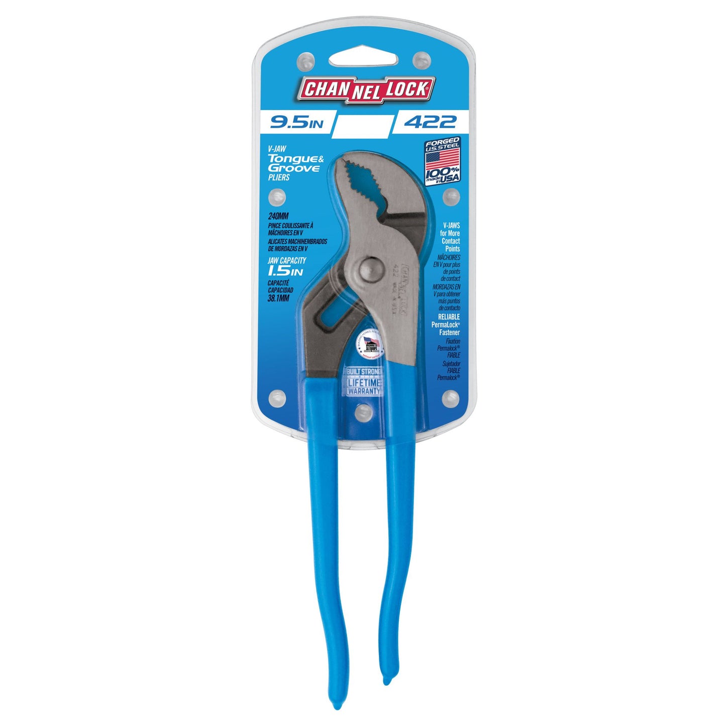 422 - 9.5" V-Jaw Tongue & Groove Pliers