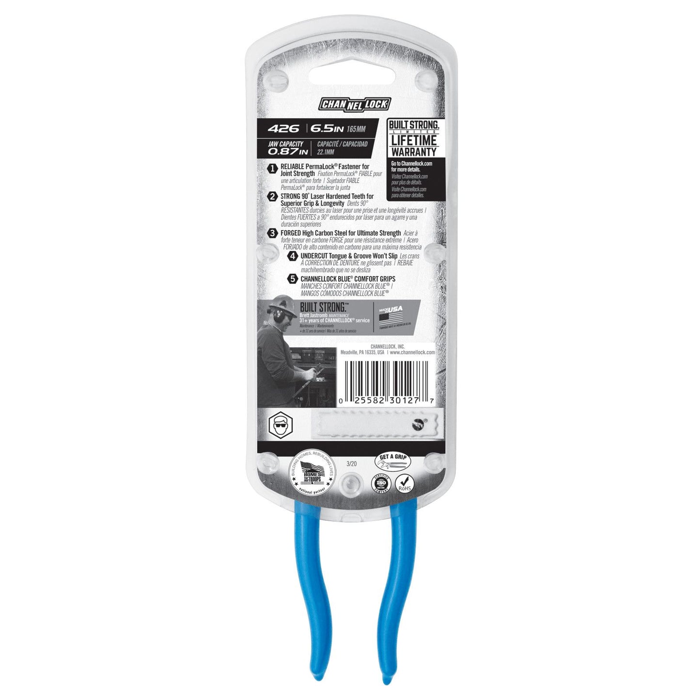 426 - 6.5" Straight Jaw Tongue & Groove Pliers