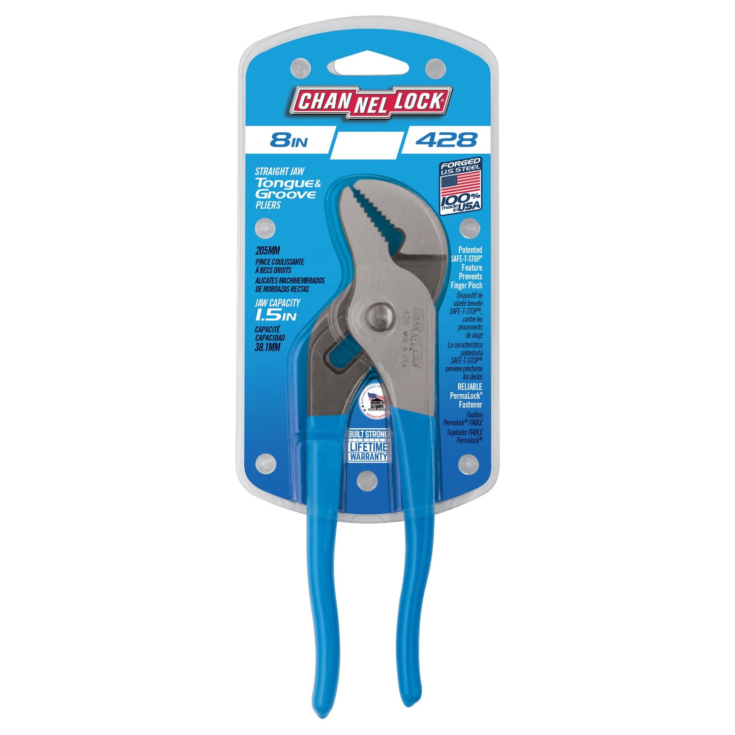 428 - 8" Straight Jaw Tongue & Groove Pliers