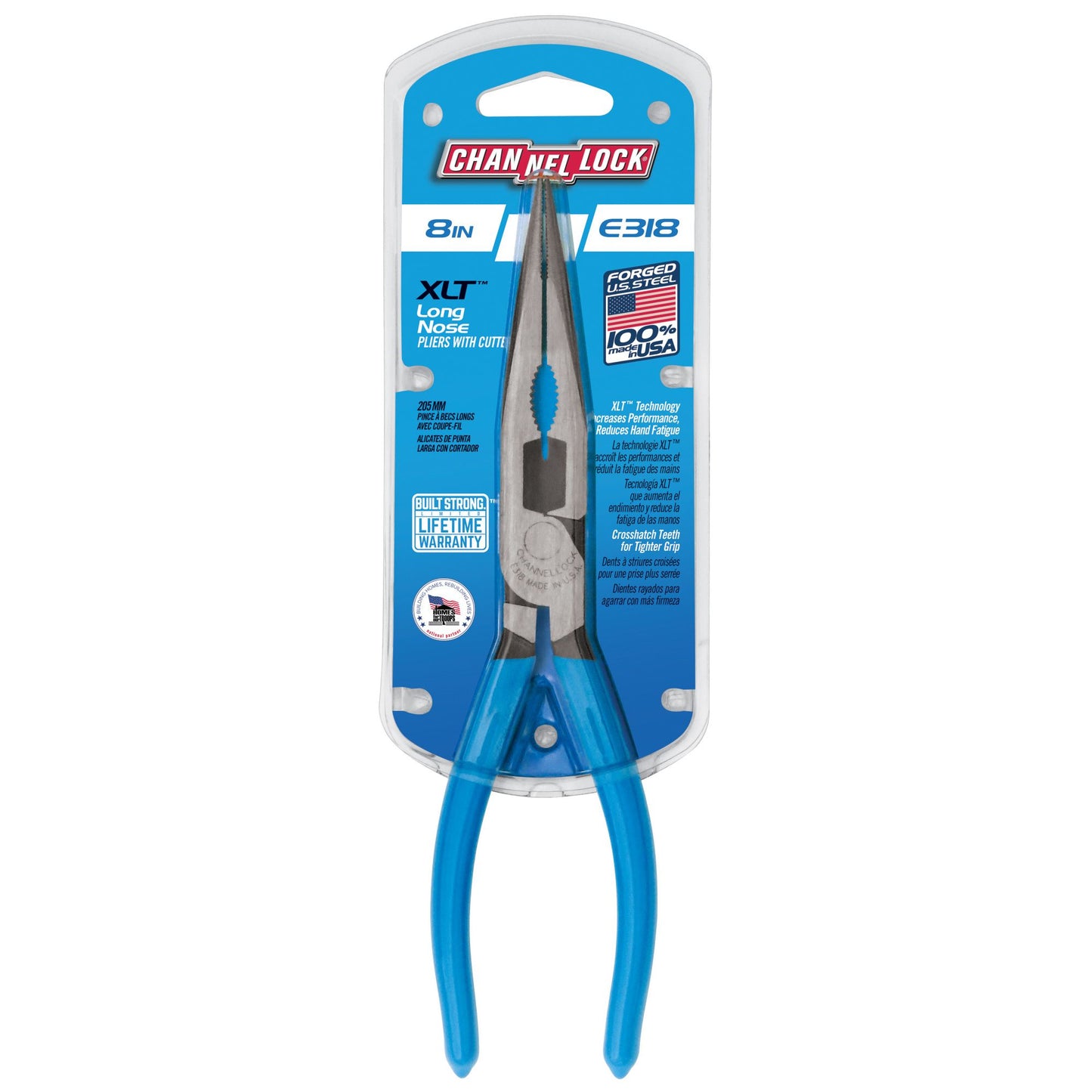 E318 - 8" XLT Combination Long Nose Pliers with Cutter