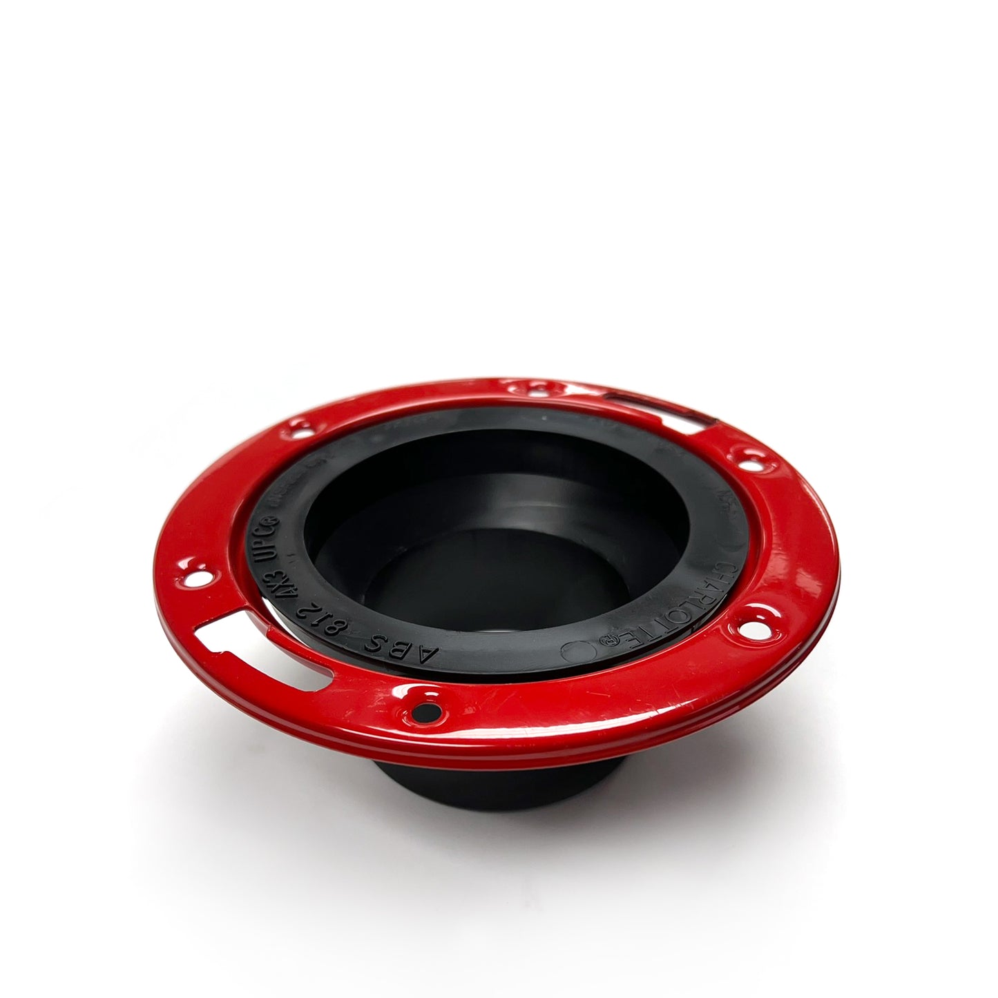 812 - 4" x 3" Spigot ABS Closet Flange with Adjustable Metal Ring