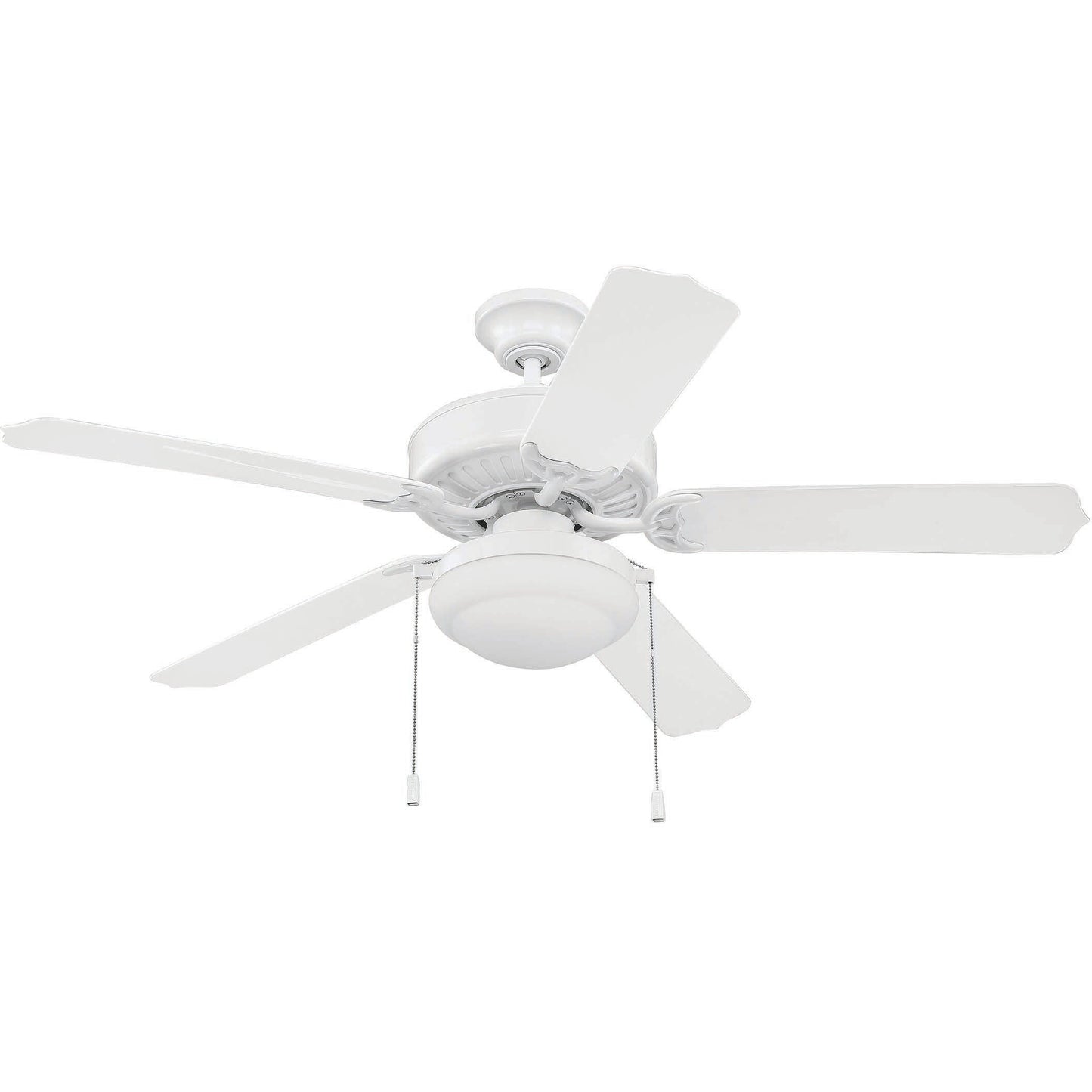 END52WW5PC1 - Enduro Plastic 52" 5 Blade Indoor / Outdoor Ceiling Fan with Light Kit - Pull Chain -