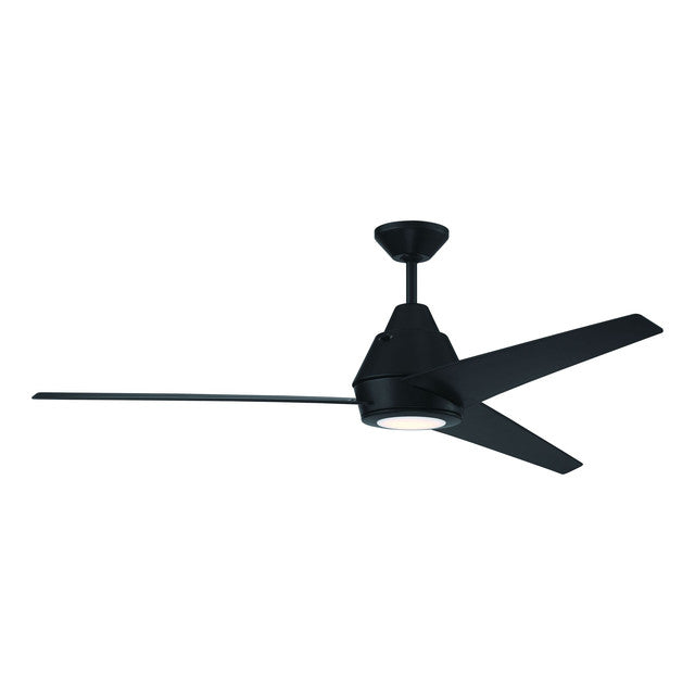 Acadian 56" 3 Blade Indoor / Outdoor Ceiling Fan with Light Kit - Flat Black