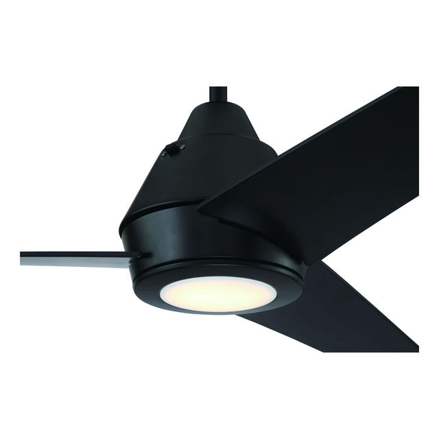 Acadian 56" 3 Blade Indoor / Outdoor Ceiling Fan with Light Kit - Flat Black