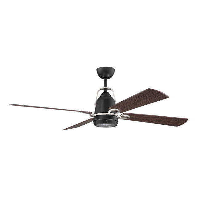 BEC52FBBNK4 - Beckett 52" 4 Blade Ceiling Fan with Light Kit - Remote & Wall Control - Flat Black /