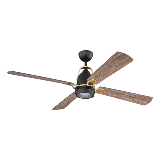 BEC52FBSB4 - Beckett 52" 4 Blade Ceiling Fan with Light Kit - Remote & Wall Control - Flat Black / S