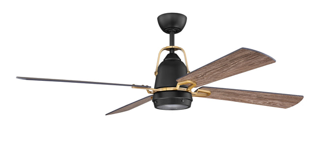 BEC52FBSB4 - Beckett 52" 4 Blade Ceiling Fan with Light Kit - Remote & Wall Control - Flat Black / S