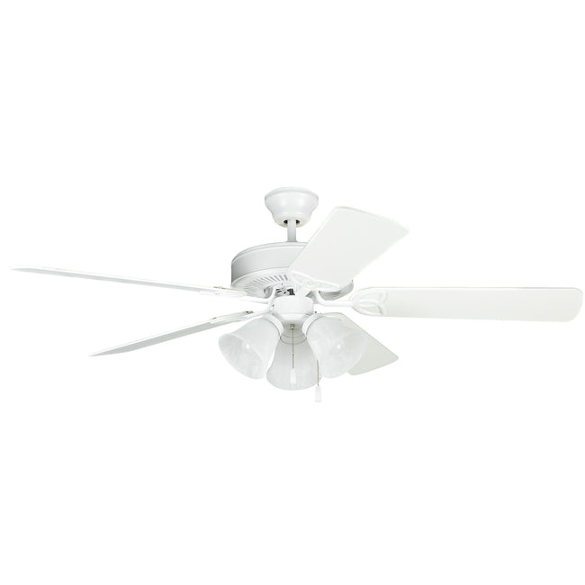 BLD52MWW5C3 - Builder Deluxe 52" 5 Blade Ceiling Fan with Light Kit - Pull Chain - Matte White