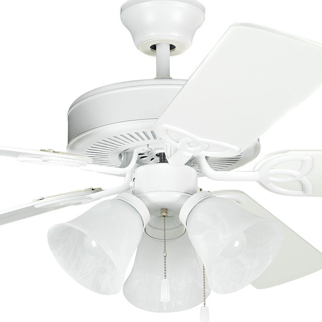 BLD52MWW5C3 - Builder Deluxe 52" 5 Blade Ceiling Fan with Light Kit - Pull Chain - Matte White