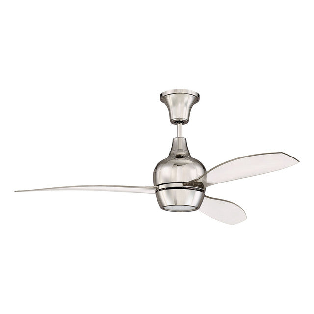 Bordeaux 52" 3 Blade Ceiling Fan with Light Kit - Polished Nickel