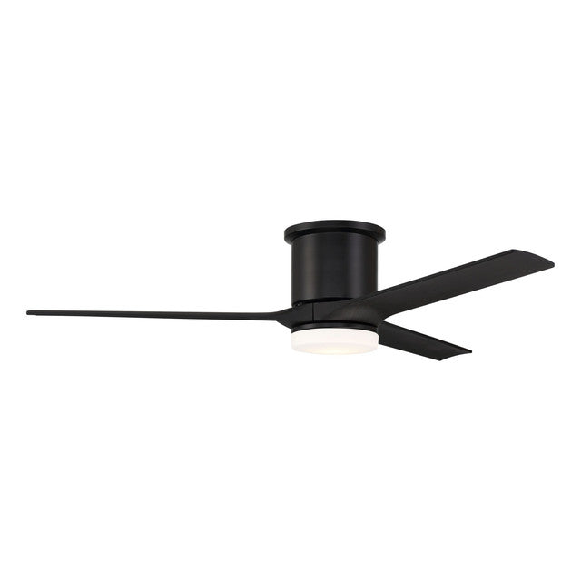 BRK60FB3 - Burke 60" 3 Blade Indoor / Outdoor Ceiling Fan with Light Kit - Remote Control - Flat Bla