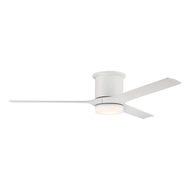 BRK60W3 - Burke 60" 3 Blade Indoor / Outdoor Ceiling Fan with Light Kit - Remote Control - White