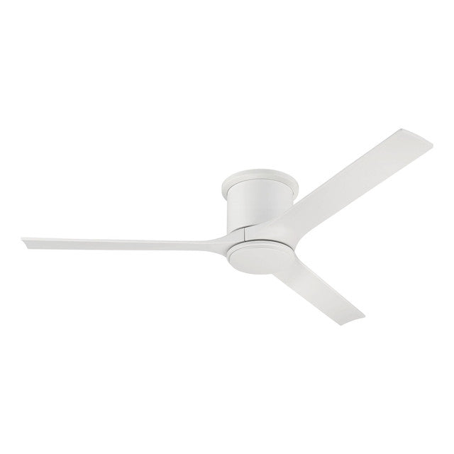 BRK60W3 - Burke 60" 3 Blade Indoor / Outdoor Ceiling Fan with Light Kit - Remote Control - White