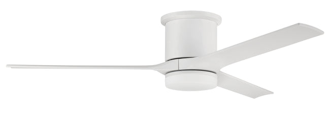 BRK60W3 - Burke 60" 3 Blade Indoor / Outdoor Ceiling Fan with Light Kit - Remote Control - White