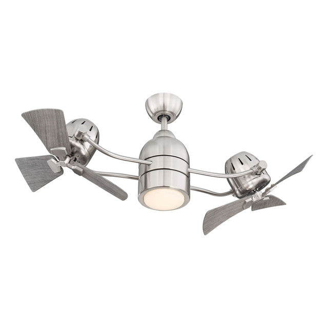 BW250BNK6 - Bellows Duo 50" 6 Blade Ceiling Fan with Light Kit - Remote Control - Brushed Polished N