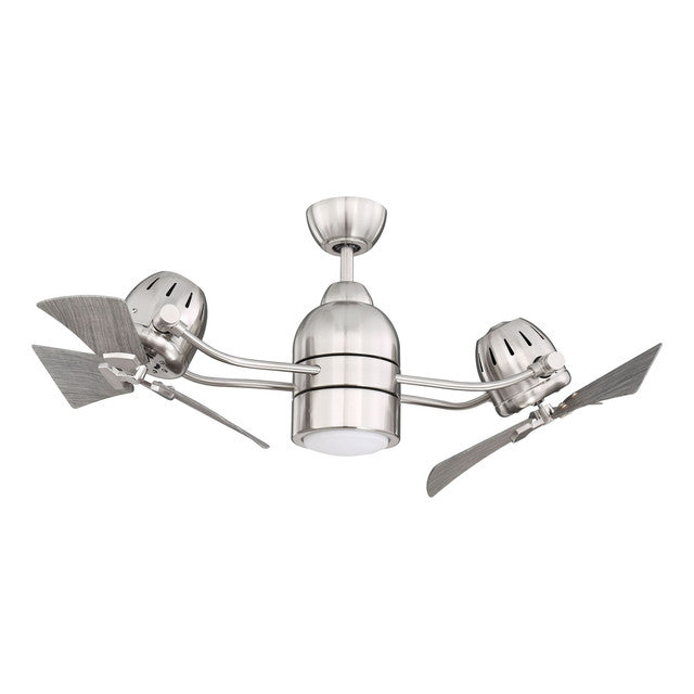 BW250BNK6 - Bellows Duo 50" 6 Blade Ceiling Fan with Light Kit - Remote Control - Brushed Polished N