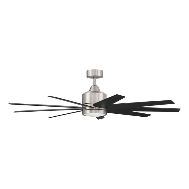 CHP60BNK9 - Champion 60" 9 Blade Ceiling Fan with Light Kit - Remote & Wall Control - Brushed Polish