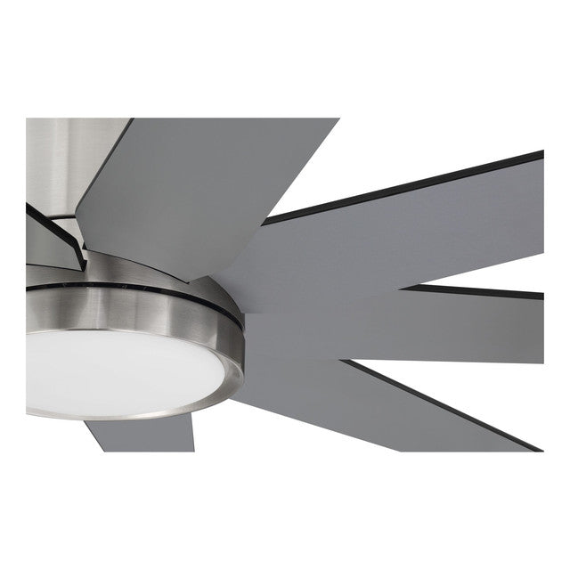 CHP60BNK9 - Champion 60" 9 Blade Ceiling Fan with Light Kit - Remote & Wall Control - Brushed Polish