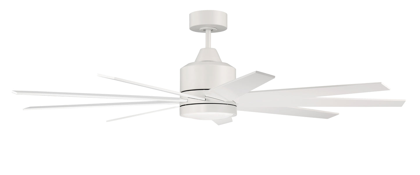CHP60MWW9 - Champion 60" 9 Blade Indoor / Outdoor Ceiling Fan with Light Kit - Remote & Wall Control