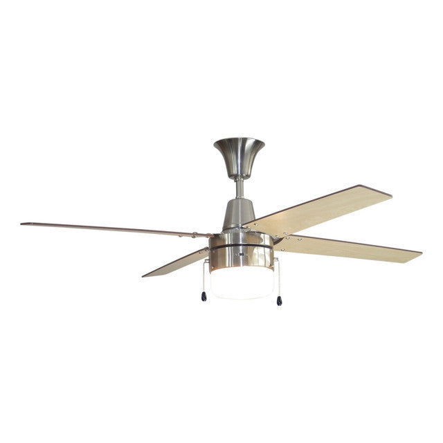 CON48BNK4C1 - Connery 48" 4 Blade Ceiling Fan with Light Kit - Pull Chain - Brushed Polished Nickel