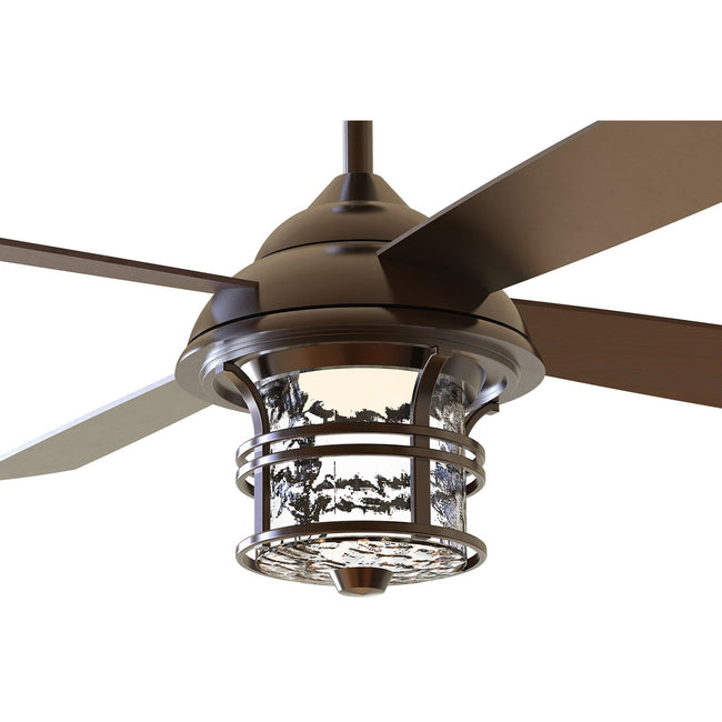 CYD56OB4 - Courtyard 56" 4 Blade Indoor / Outdoor Ceiling Fan with Light Kit - Remote & Wall Control