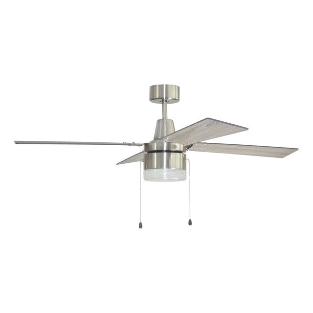 DAL48BNK4 - Dalton 48" 4 Blade Ceiling Fan with Light Kit - Pull Chain - Brushed Polished Nickel
