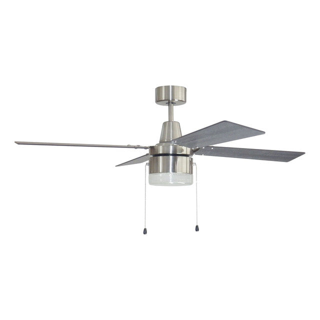 DAL48BNK4 - Dalton 48" 4 Blade Ceiling Fan with Light Kit - Pull Chain - Brushed Polished Nickel