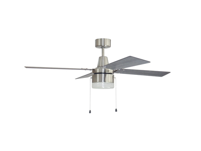 DAL48BNK4 - Dalton 48" 4 Blade Ceiling Fan with Light Kit - Pull Chain - Brushed Polished Nickel