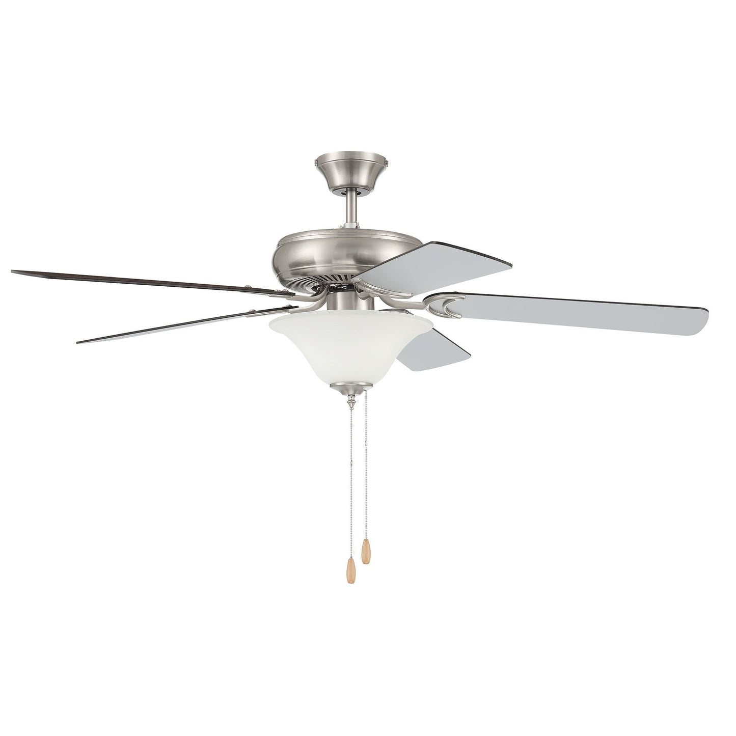 DCF52BNK5C1W - Decorator's Choice 52" 5 Blade Ceiling Fan with Light Kit - Pull Chain - Brushed Poli