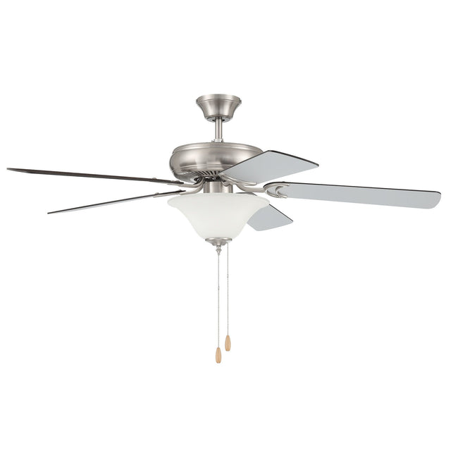 DCF52BNK5C1W - Decorator's Choice 52" 5 Blade Ceiling Fan with Light Kit - Pull Chain - Brushed Poli