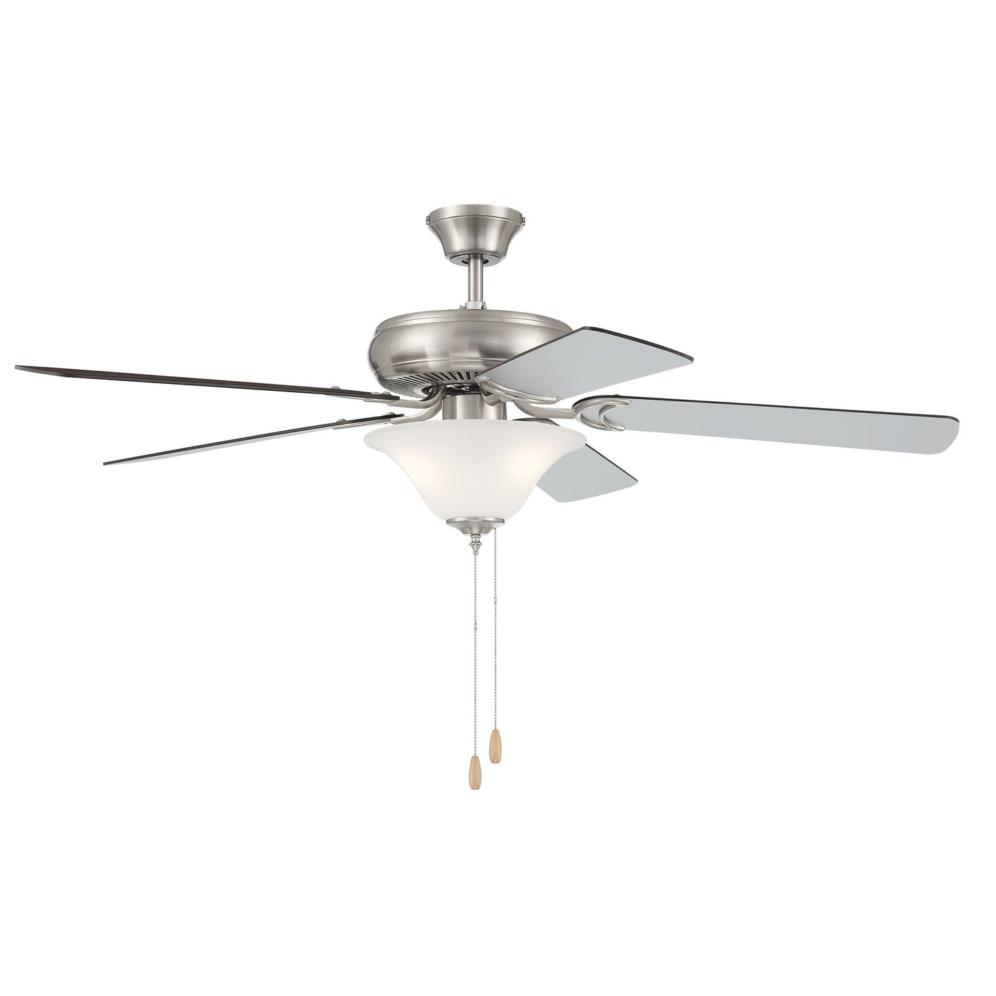 DCF52BNK5C1W - Decorator's Choice 52" 5 Blade Ceiling Fan with Light Kit - Pull Chain - Brushed Poli