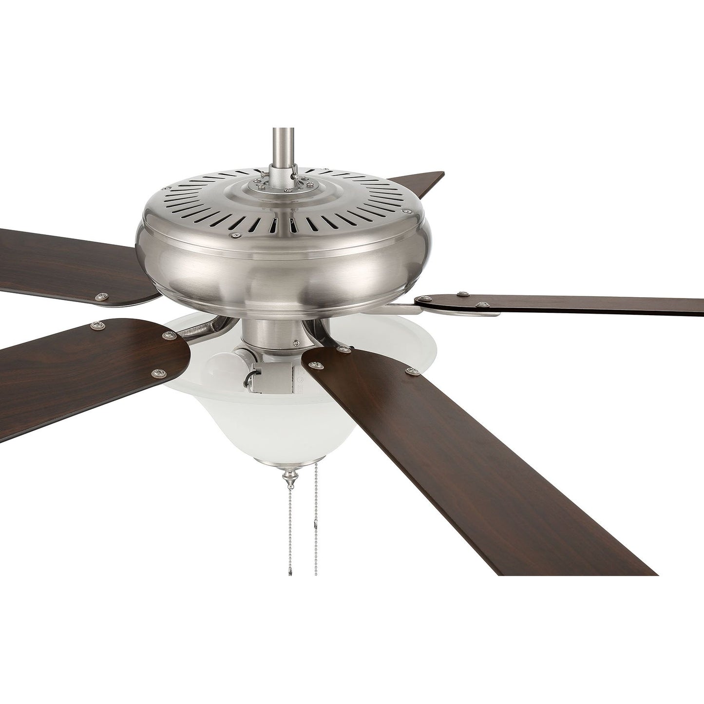 DCF52BNK5C1W - Decorator's Choice 52" 5 Blade Ceiling Fan with Light Kit - Pull Chain - Brushed Poli