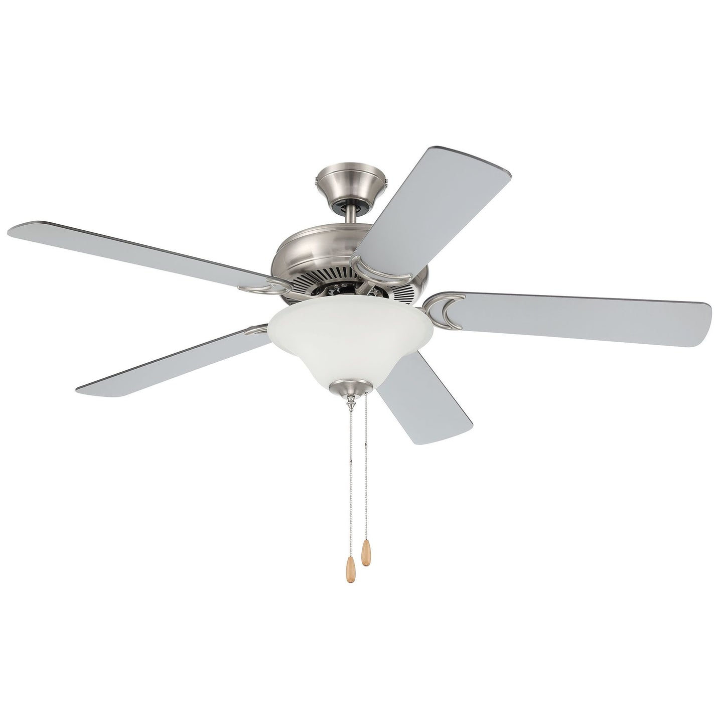 DCF52BNK5C1W - Decorator's Choice 52" 5 Blade Ceiling Fan with Light Kit - Pull Chain - Brushed Poli